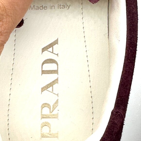 PRADA Mens Lane Triangle Logo T Toe Suede Lace Up Low Top Sneakers Shoes - Picture 11 of 16